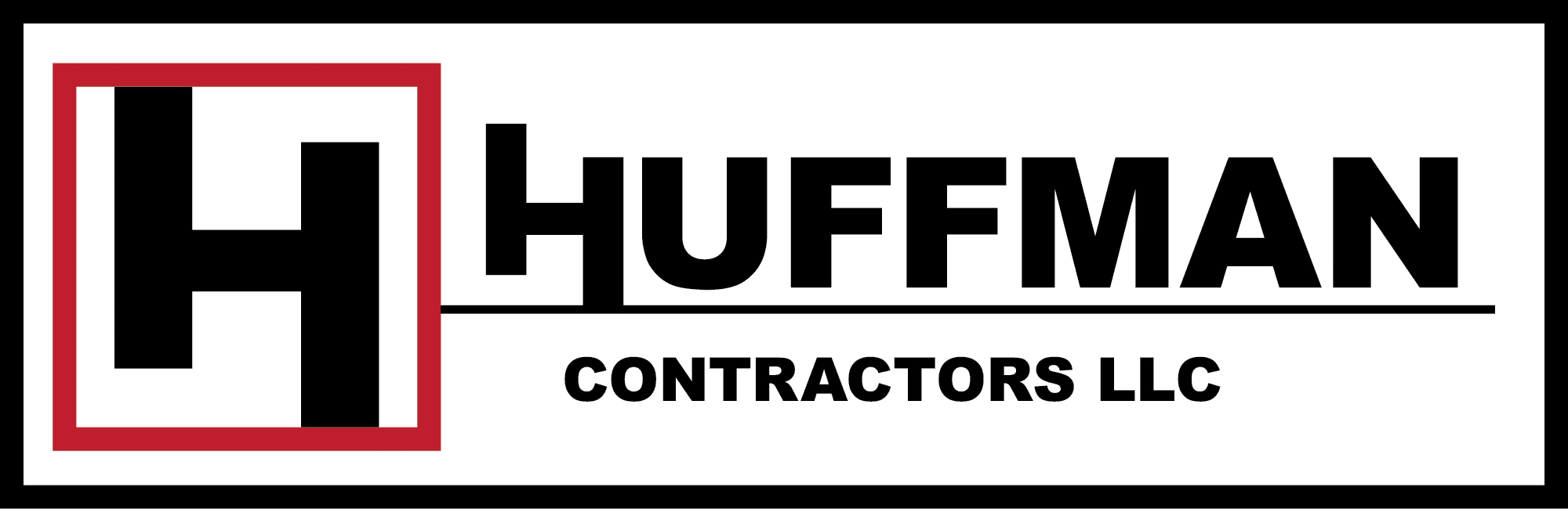 Huffman Contractors LLC logo with bold text.